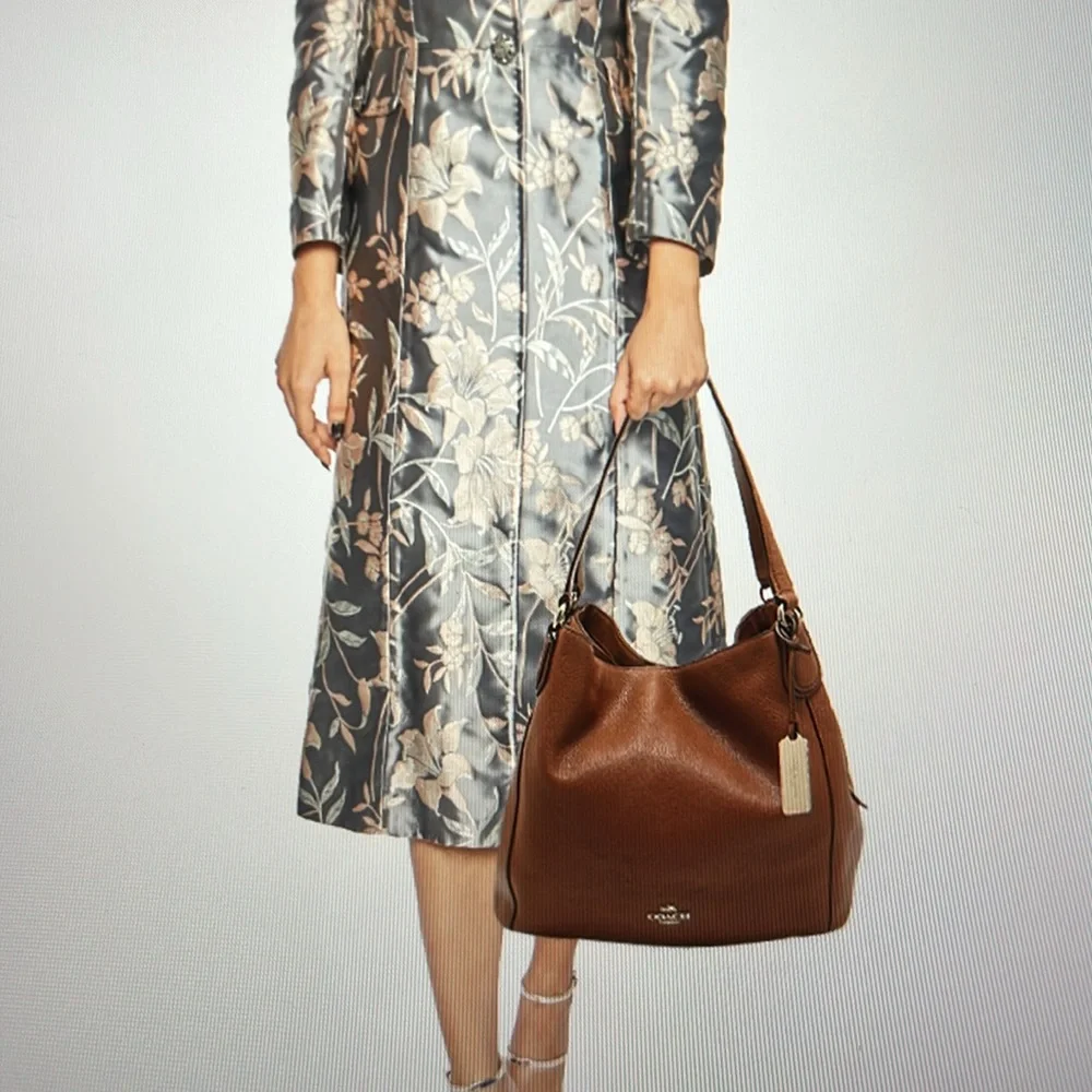 Classic Coach Edie 31 Saddle Tan Leather Double Handled Shoulder Bag - Picture 4 of 16